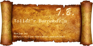 Tollár Barnabás névjegykártya